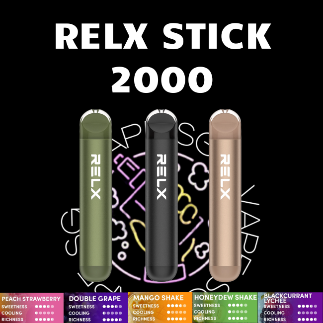 Relx Stick 2000 Disposable - Sg Vape Shop Singapore SG